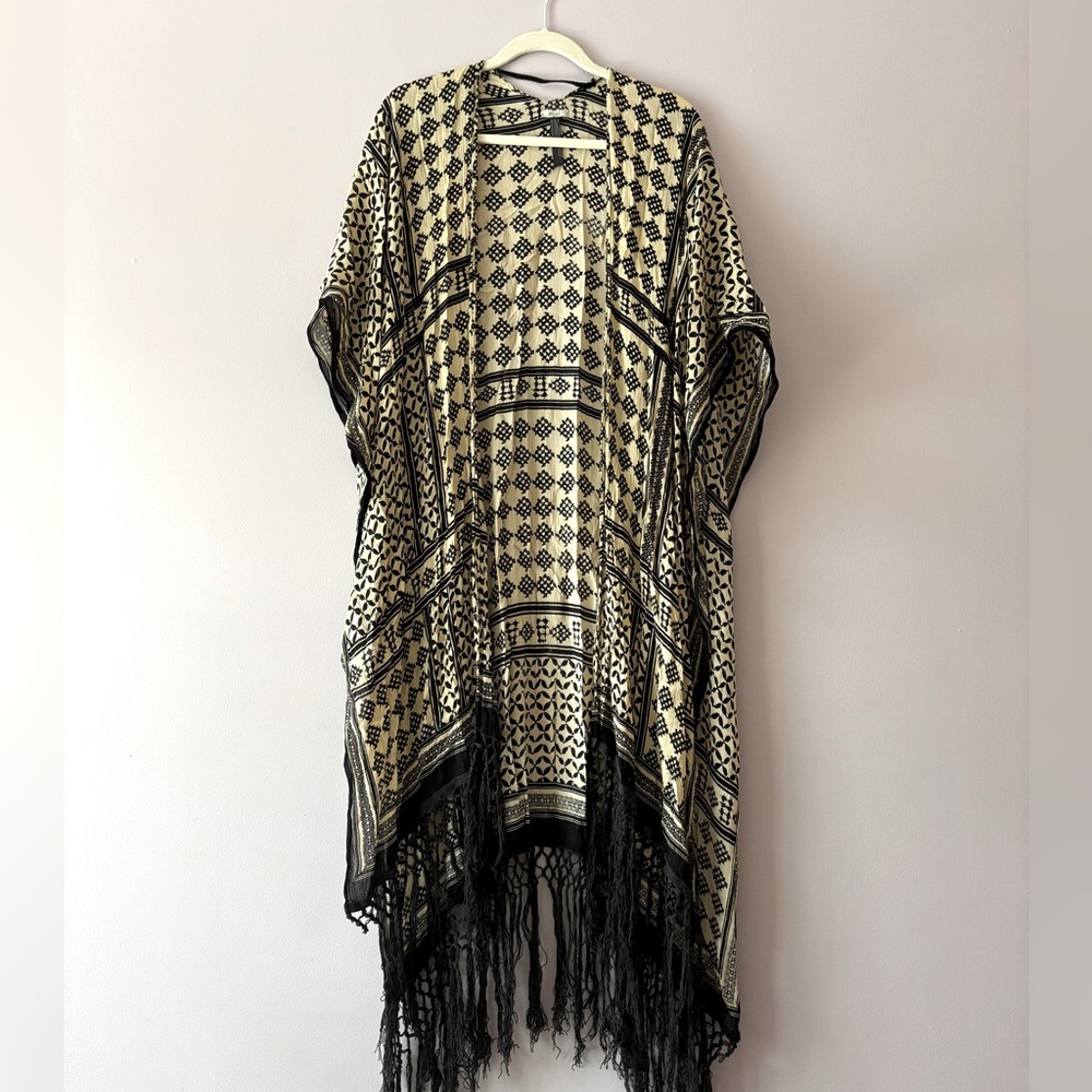 Boho Black and Cream Robe